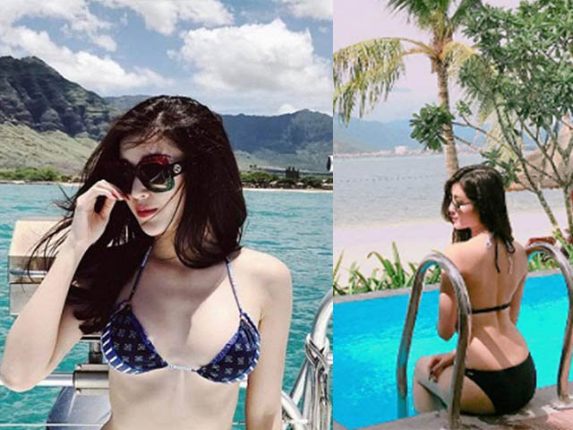 Hiếm hoi lắm mới thấy Huyền My diện bikini 