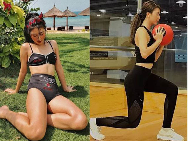 Quỳnh Anh Shyn khoe vòng eo ”con kiến” khi đi tập gym