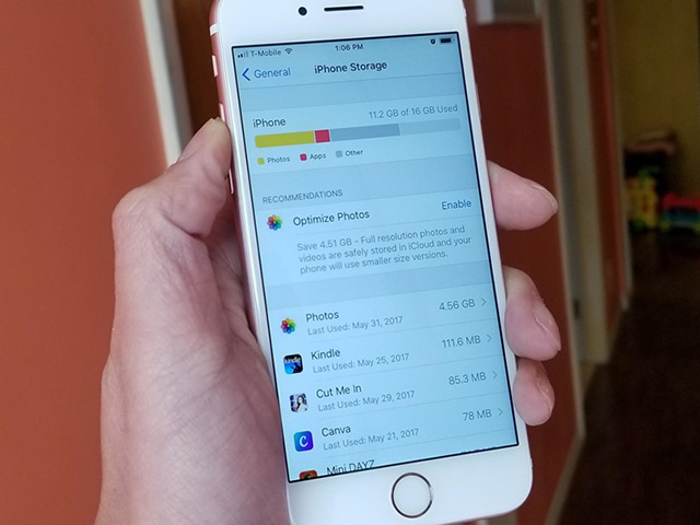 Mẹo đơn giản giúp giải phóng bộ nhớ cho iPhone chạy iOS 11