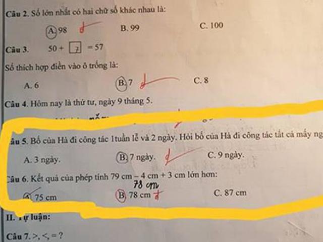 Bài toán lớp 1 khiến ông bố hoang mang phải lên mạng hỏi