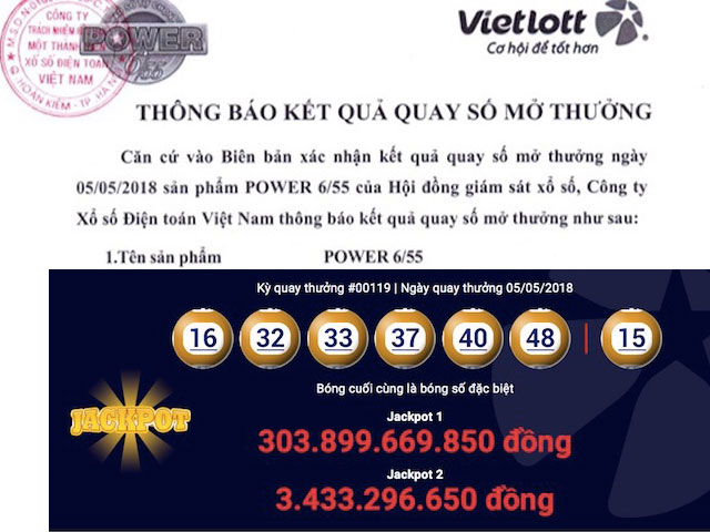 Vé Vietlott trúng jackpot hơn 300 tỉ đồng được bán ở đâu?