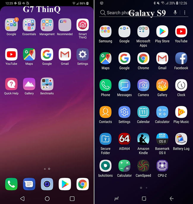 so sanh giao dien truc quan giua lg g7 va galaxy s9 hinh anh 2
