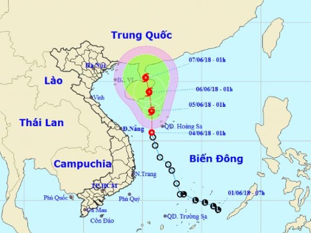 Áp thấp nhiệt đới bắt đầu mạnh dần lên khi đi vào quần đảo Hoàng Sa