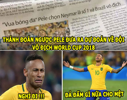 Neymar, Pele và Ronaldo là những huyền thoại bóng đá mà ai ai cũng biết đến. Nhưng bạn đã bao giờ thấy những ảnh chế vui nhộn về họ chưa? Bộ ảnh này chứa đựng những khoảnh khắc đầy hài hước xung quanh các cầu thủ này, sẽ đưa bạn đến những trận cười \