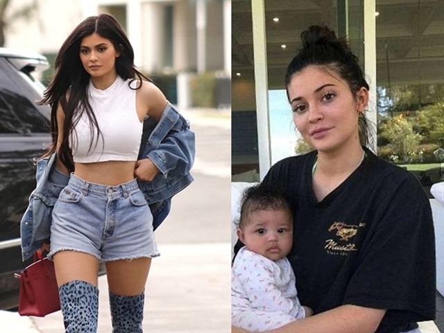 Có con nên Kylie Jenner ăn mặc xuề xòa kém sang hơn