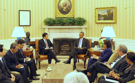Tổng thống Barack Obama hội đàm với Chủ tịch nước Trương Tấn Sang.