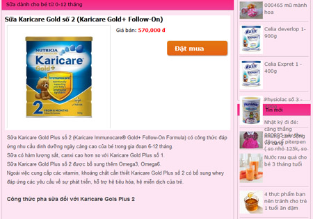 Sản phẩm Karicare số 1 và số 2 được rao bán tràn lan trên mạng