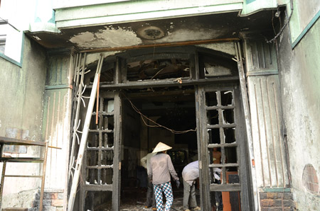 Căn nhà số 271/4, đường An Dương Vương, phường 3, quận 5, TPHCM, bị cháy khiến 6 nạn nhân bỏng nặng. 