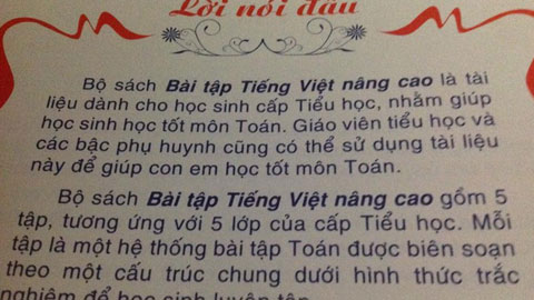Bộ sách Bài tập Tiếng Việt nâng cao nhằm giúp học sinh học tốt môn Toán!!!