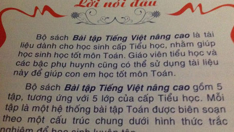 Bộ sách Bài tập Tiếng Việt nâng cao nhằm giúp học sinh học tốt... môn Toán!!!