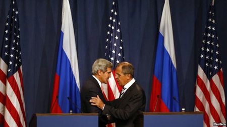 Ngoại trưởng Mỹ, Nga tại họp báo sau khi đạt được thỏa thuận về Syria.