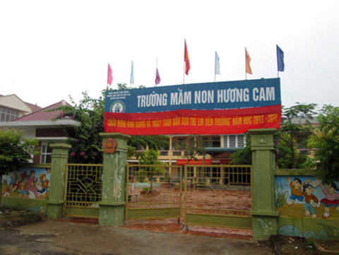 Trường mầm non Hương Cam, nơi đối tượng Xuân từng làm hiệu trưởng.