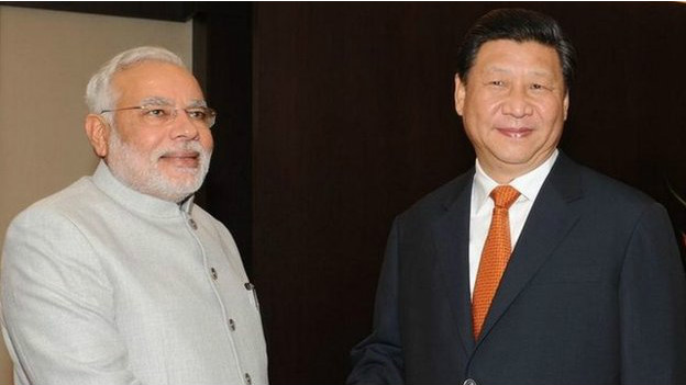Thủ tướng Ấn, ông Modi và Chủ tịch Trung Quốc, ông Tập Cận Bình hôm 15/07/2014