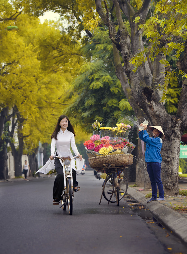 thieu nu diu dang giua khoanh khac ha noi sang thu hinh anh 5