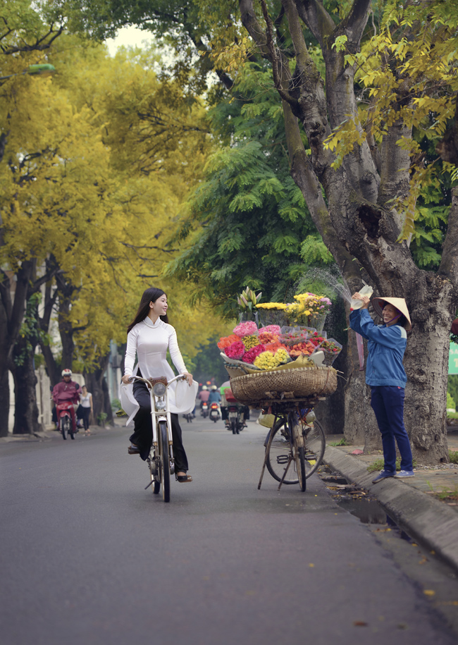 thieu nu diu dang giua khoanh khac ha noi sang thu hinh anh 9