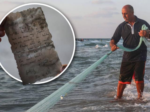 Palestine: Ngư dân nhặt được vỏ chai có lời nhắn bất ngờ