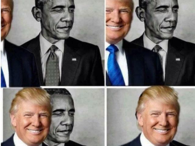 Ông Trump đưa ảnh chế 'ăn mặt' ông Obama