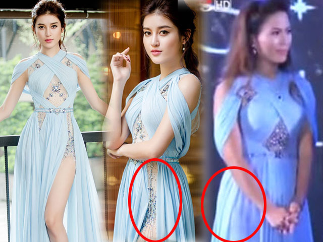 Bất ngờ: Váy hoa hậu Lào giống 99,9% với váy Huyền My