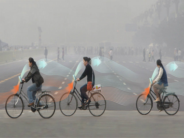 LẠ: Xe đạp tự hút khí ô nhiễm, nhả ra khí sạch