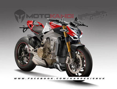 Tail stickers design S CORSE white black  Ducati Streetfighter V4  V2