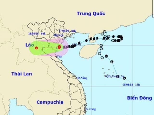 Tâm bão số 4 đổ bộ Thanh Hoá, vịnh Bắc Bộ sóng biển cao 2 - 4 mét
