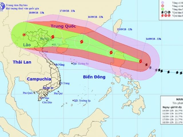 Siêu bão MANGKHUT bán kính ảnh hưởng cực rộng, 27 tỉnh căng mình ứng phó