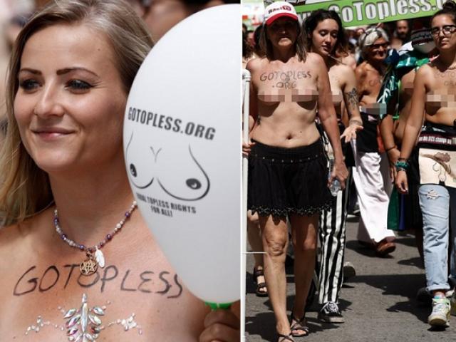 Phụ nữ ngực trần diễu hành ở New York, đòi quyền được “thả rông”