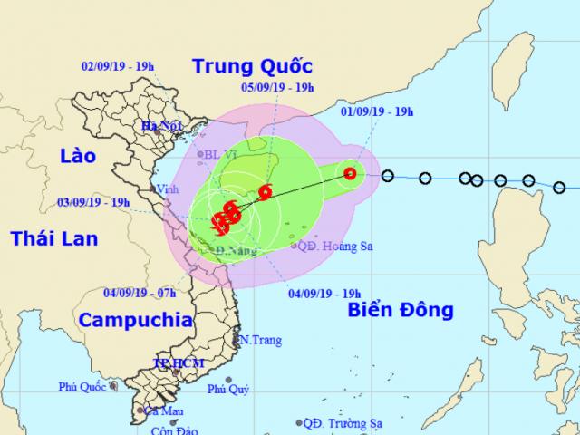 Áp thấp nhiệt đới sắp mạnh thành bão số 5, hướng vào Quảng Trị-Quảng Ngãi
