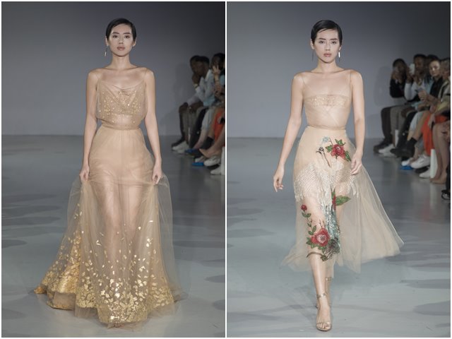 Khánh Linh làm vedette show Trần Hùng tại London Fashion Week