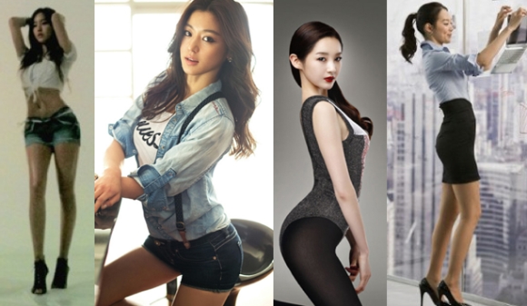 Thèm muốn S-line: (trái sang phải) Hyomin, Jun Ji Hyun, Minkyung, Shin Min Ah