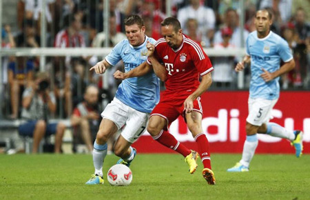 M.C (trái) sẽ lại chơi hay khi đối diện với thử thách khó là Bayern của Ribery? 