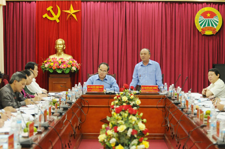 Chủ tịch Nguyễn Quốc Cường phát biểu tại buổi làm việc.