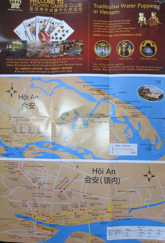 Tấm bản đồ du lịch Đà Nẵng có hình bản đồ Việt Nam không Hoàng Sa - Trường Sa .
