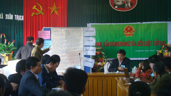 Tham vấn người dân về Dự thảo Luật đất đai sửa đổi tại Quảng Bình