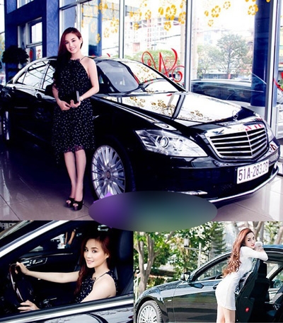 Vy Oanh với chiếc xe tiền tỷ được đánh giá là dòng xe đắt nhất Việt Nam hiện nay.