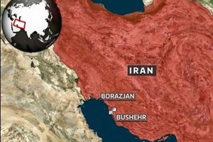 Bản đồ khu vực xảy ra động đất của Iran. (Nguồn: news.sky.com)