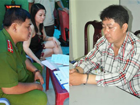  Công an phường 26, quận Bình Thạnh đang kiểm tra một tiệm hớt tóc bị phản ánh xảy ra tệ nạn xã hội (ảnh trái). Nguyễn Trọng Ngôn (Tý 