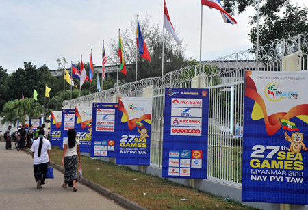 Không khí SEA Games đã rộn ràng trên đường phố Yangon.