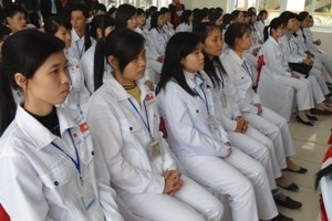 Các điều dưỡng viên, hộ lý được lựa chọn để học tiếng Nhật miễn phí. (Nguồn ảnh: Vietnam+)