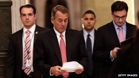 Người phát ngôn Quốc hội John Boehner phát biểu ủng hộ dự luật ngân sách 2 năm