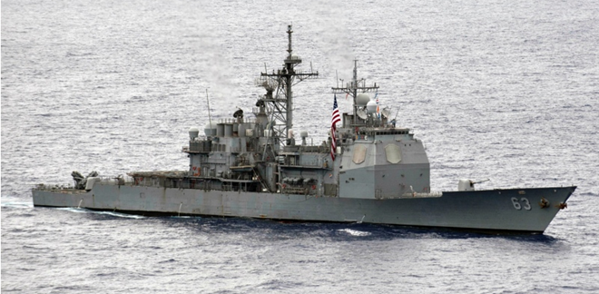 Tàu tuần dương trang bị tên lửa dẫn đường USS Cowpens (Nguồn: Hải quân Mỹ)