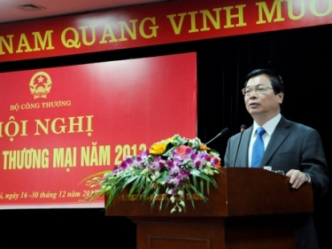 Bộ trưởng Bộ Công thương Vũ Huy Hoàng phát biểu tại hội nghị. (Nguồn ảnh: Báo Thanh tra)