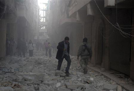 Đường phố Syria ngổn ngang gạch vỡ vì nội chiến