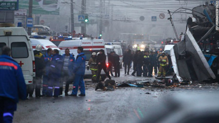 Hiện trường vụ đánh bom xe điện ngày 30.12
