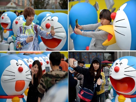 Doraemon, Trung Quốc, Nhật Bản, triển lãm