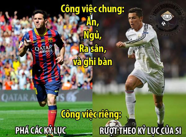 Ảnh chế siêu hài hước về Messi và Ronaldo