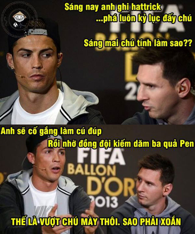 Ảnh chế siêu hài hước về Messi và Ronaldo