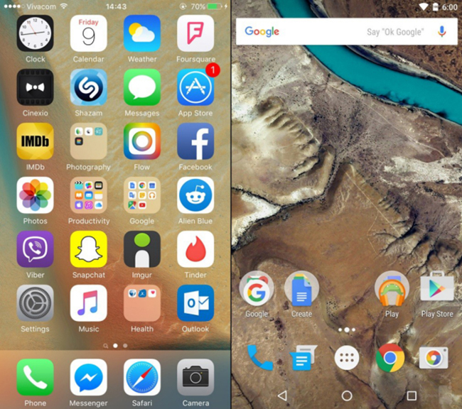 so sanh giao dien ios 9 va android 6.0 marshmallow hinh anh 2