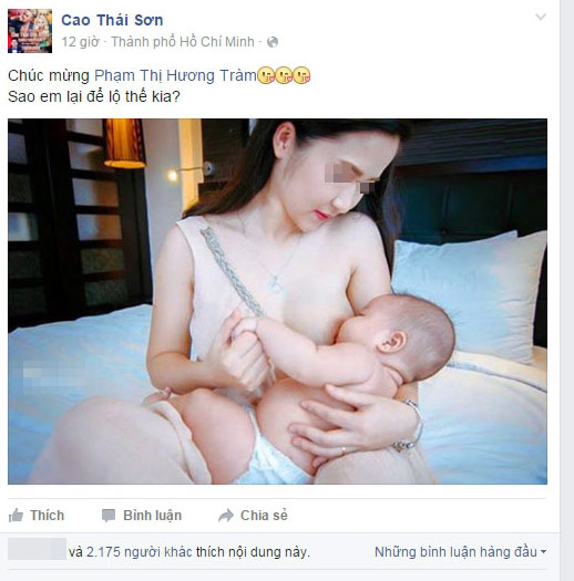 Facebook sao 15/12: Cao Thái Sơn chế ảnh \'Hương Tràm cho con bú\'