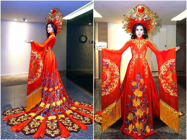 Lộ trang phục dân tộc của Huyền My ở Hoa hậu Hòa bình 2017